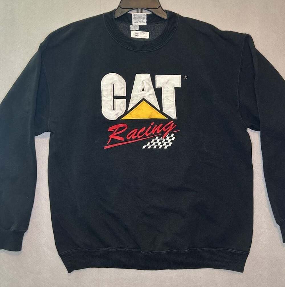 Vintage CAT Racing Embroidered Crewneck Sweatshirt Gildan Superweight XL